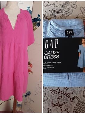 NWOT "Gap" Raspberry Pink Dress / Exact Same In Blue.